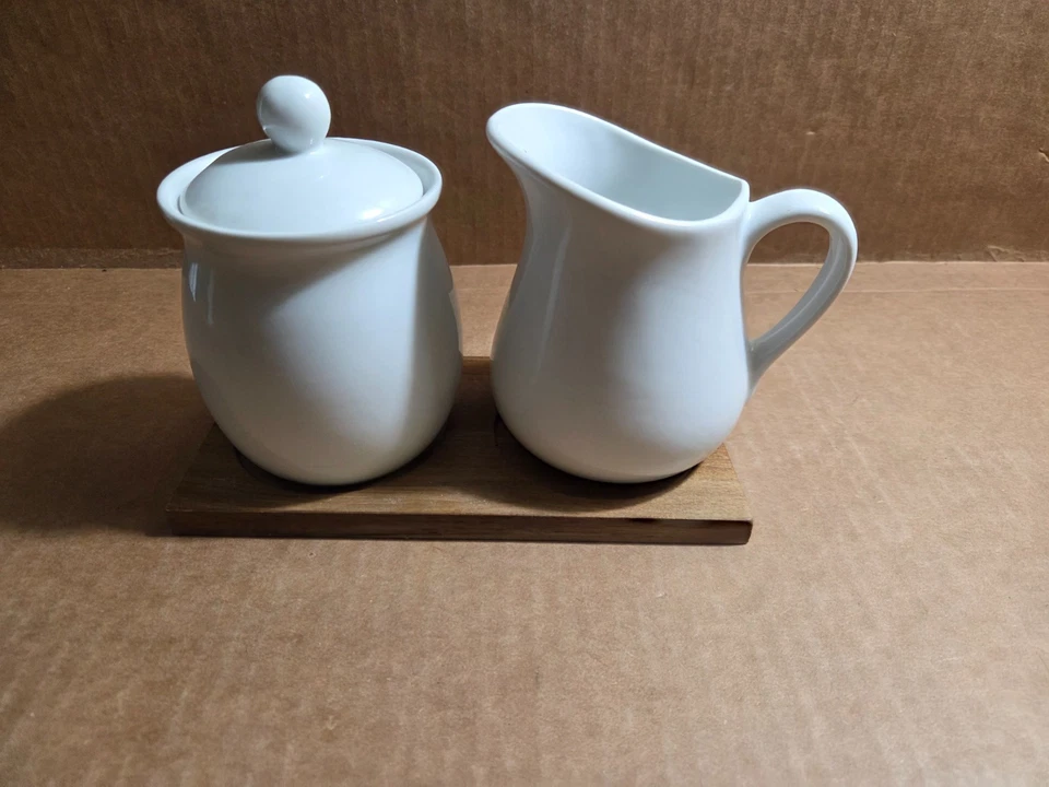 Juego de azúcar y crema con bandeja Better Homes & Gardens blanco 4 piezas porcelana Foto 4 de 4