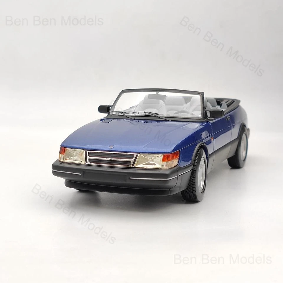1/18 BOS Saab 900 Cabrio 1987 Azul BOS165 Resina Modelo Coche Colección Limitada Foto 4 de 4