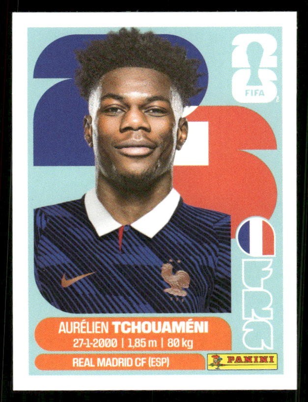2026 USA Fifa World Cup Panini Sticker AURELIEN TCHOUAMENI France FRA9