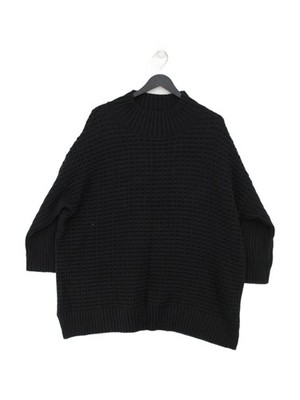 Plumo Damen Pullover L schwarz 100% Baumwolle Stehkragenpullover