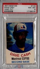 1977 Hostess Dave Cash PSA 8 HOT Set Registry RARE Hand Cut