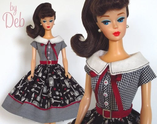 Garden Club  OOAK Dress 4 Repro Vintage Silkstone Barbie Doll Clothes Fashion