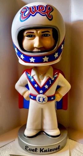 2001 EVEL KNIEVEL BOBBLEHEAD Funko Wacky Wobbler in Box EK Motorcycle Daredevil