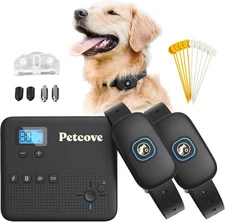 Petcove 2-in-1 Wireless Pet Containment System & Dog Training Fence Collars (2)