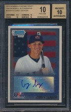 2010 Bowman Chrome Draft Autograph Corey Seager USAA18 BGS 10 Pristine Auto 10