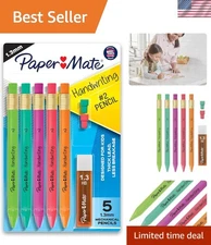 Triangular Mechanical Pencil Set for Kids 1.3mm - Fun Colors & Erasers Included