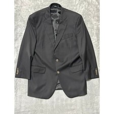 Brooks Brothers Country Club Blazer Mens 42R Black Saxxon Wool - Silver Button