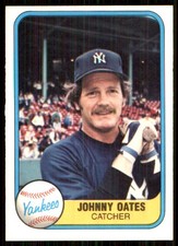 Johnny Oates 1981 Fleer #99 New York Yankees MLB READ FREE SHIPPING AutographDen
