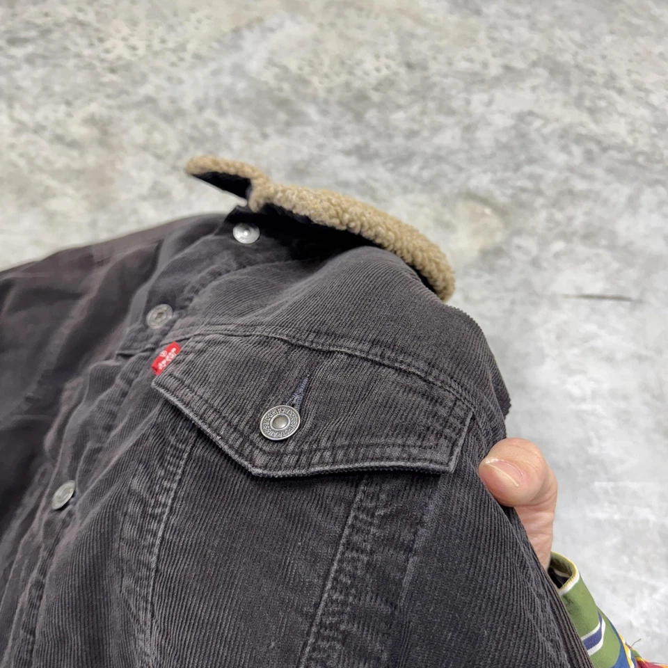 Chaqueta de Camionero Levis Sherpa Para Hombre XL Negra Pana Forrada Estándar 70520-1039 Foto 3 de 4