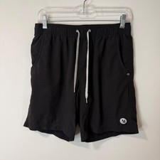 Vuori Men's Lined Kore Shorts Active Athleisure Black Gray 7" Small