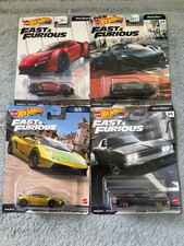 Hot Wheels Premium Fast  Furious Set of 4 Lykan, McLaren, Lamborghini, Charger