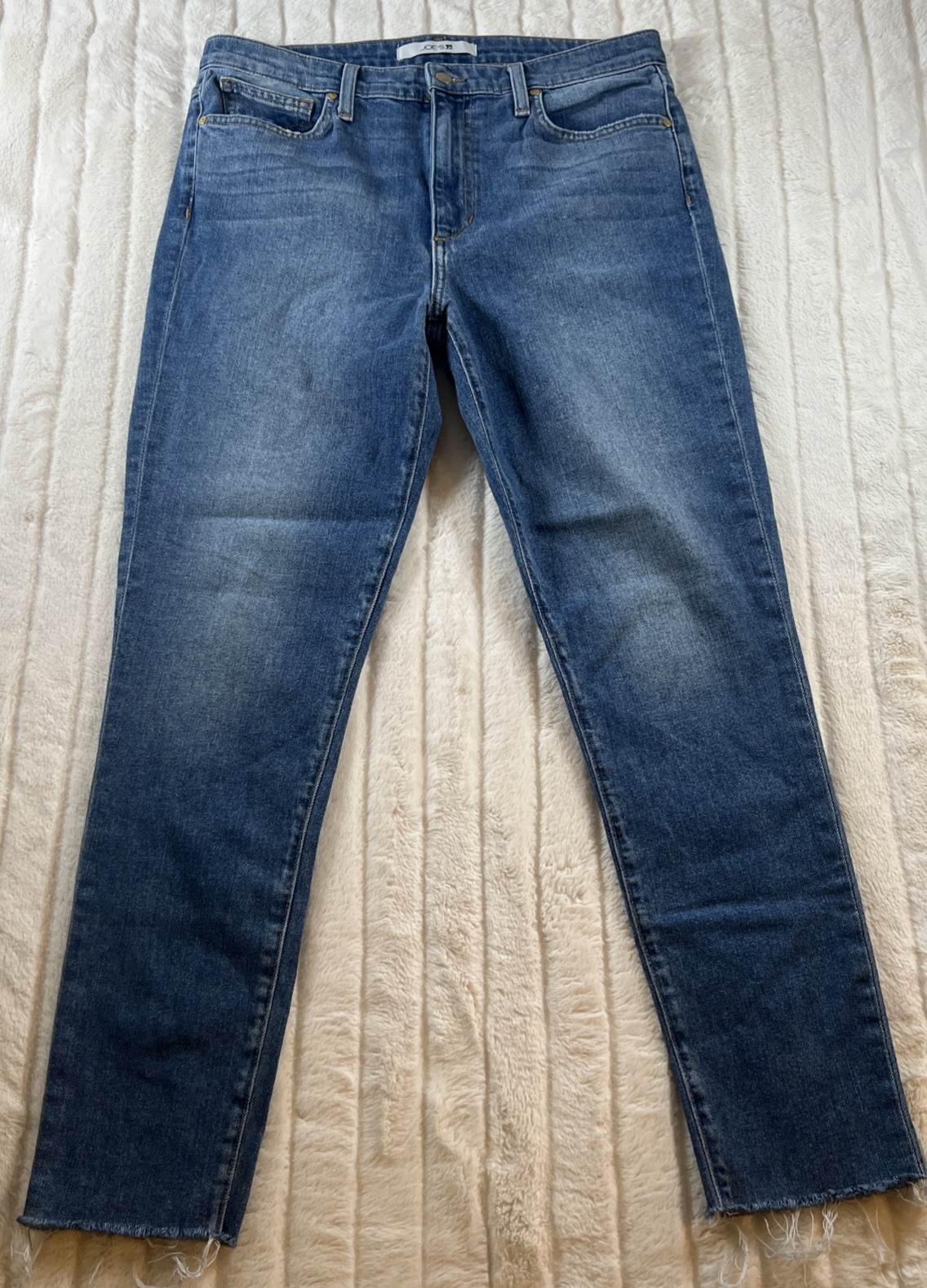 Joe's Jeans Womens 30 Blue Skinny Ankle Faded Frayed Denim Medium Wash