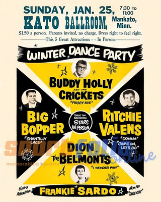 #ad #ad 1959 Concert BUDDY HOLLY and The Crickets Glossy 8x10 Photo Mankato Print Poster $5.99