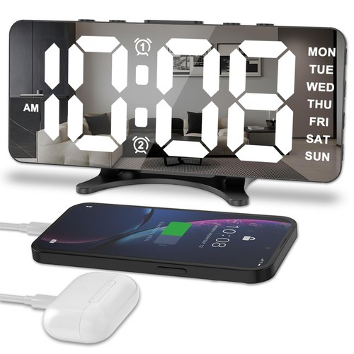 Digital Alarm Clocks for Bedrooms, Alarm Clock for Heavy Sleepers, Dual Alarm...