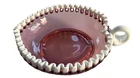Fenton Glass Cranberry Snow Crest Heart Shaped 8" Bon Bon Trinket Dish Valentine