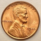 1946p  Choice Uncirculated BU Red RD - Lincoln Wheat Cent  B814