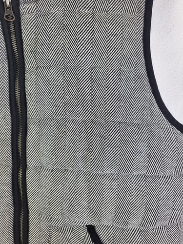 MERONA Womens Vest Puffer Quilted Herringbone Print Full Zip Size Large - Picture 2 of 8