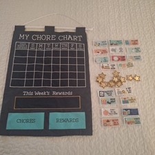 Peanutshell Toddler Wall Chore Chart Reward Chart for Kids 33 Pieces Hook/loop