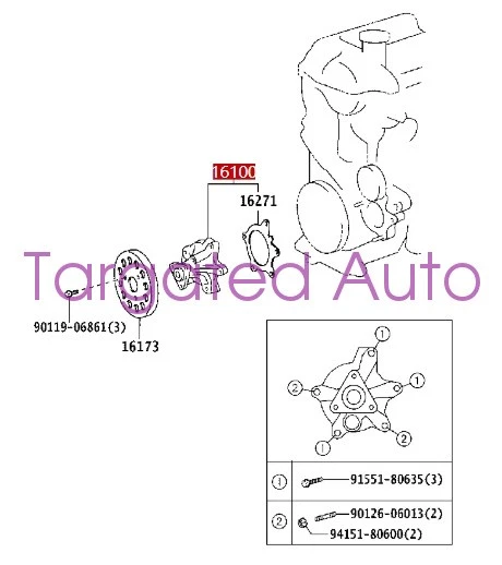 2004 For Toyota Yaris Prius Echo Scion xA OEM Dayco Engine cooling water pump - Image 3 of 3