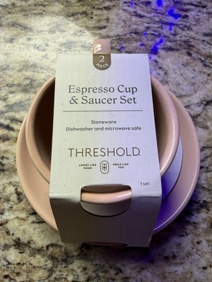 2 Piece Espresso And Saucer Set Stoneware Dishwasher And Microwave Safe