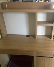 IKEA Micke Desk Oak Effect, Multiple Sizes (105cm x 50cm x 75cm)