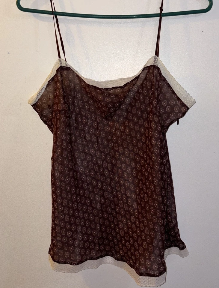 Camisola Gap Y2K vintage de encaje de seda para mujer talla S 2004 talla pequeña forrada Foto 2 de 4