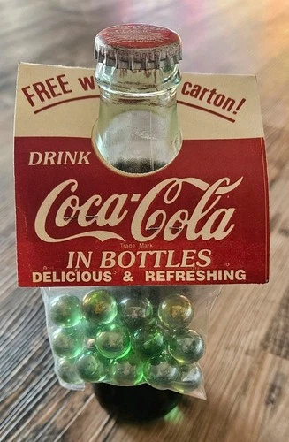 Vintage Coca-Cola Marbles ORIGINAL PKG Includes 1994 Coca Cola full bottle.