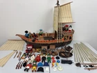 Vintage Geobra Playmobil Pirate Ship 3053 Huge Figure Lot Tons Of Accessories