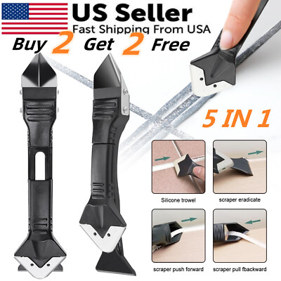 5in1 Silicone Scraper Caulking Grouting Sealant Finishing Clean Remover Tool Kit