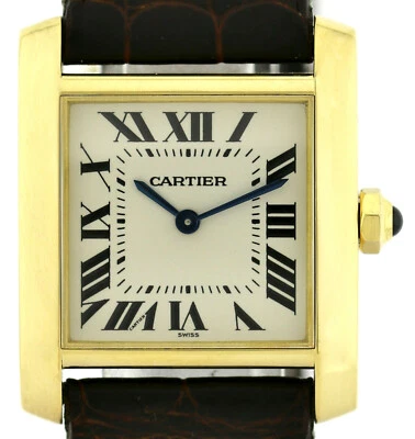 Cartier Tank Francaise Lady 18K (0,750) Gold Damenuhr Ref. 1821 Box Papiere - Bild 1 von 4