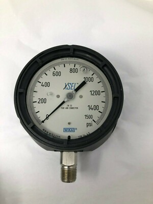 #ad WIKA 9834082 Process Pressure Gauge 232.34 1 2quot; NPT Lower Mount 4.5quot; 1500PSI $101.49