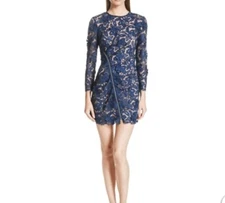 SELF-PORTRAIT Lily 3D Lace Mini Dress, Size 6 (US) 10 (UK)