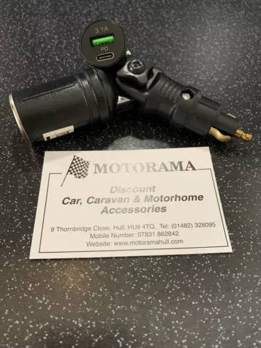 BMW/TRIUMPH MOTORRAD 12V HELLA DIN CIG STECKER STECKER STECKER ADAPTER + C-TYP USB
