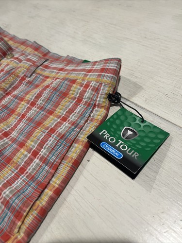 Short homme Pro Tour Coolplay Golf Vichy �� Tabasco plaid �� Taille 34 ~ Neuf avec étiquette - Photo 4/12