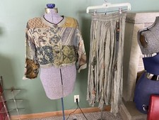 NATIVEWEAR DESIGNS Womens Crop Jacket Skirt Boho Patchwork Vintage 80s Peasant