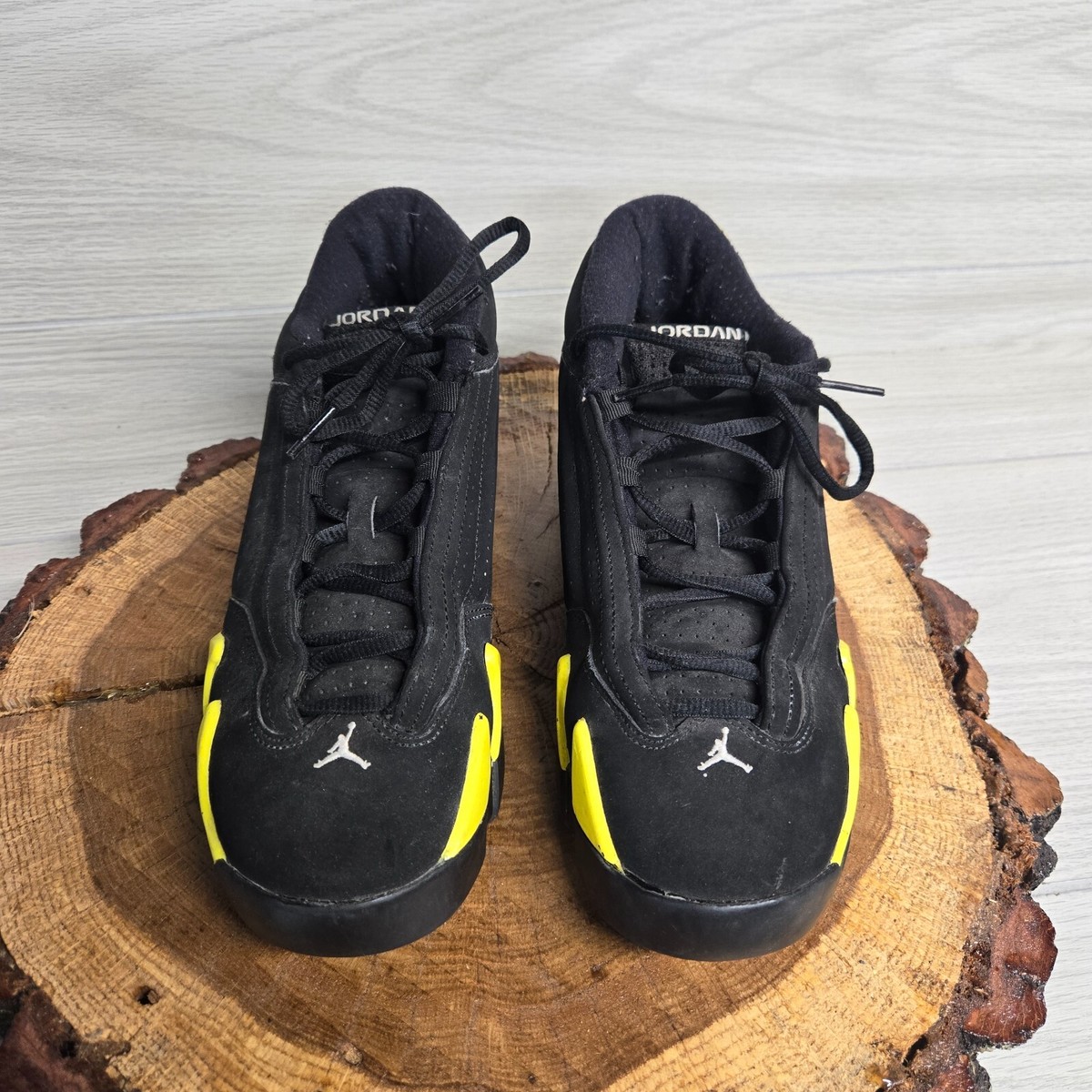 Nike Air Jordan 14 Retro Thunder Black Yellow 487524-070 GS Youth