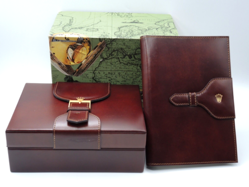 RARE VINTAGE ROLEX LEATHER 18238 DOUBLE BOX W/ BOOKLETS, RED TAG AND JOURNAL - Picture 2 of 19
