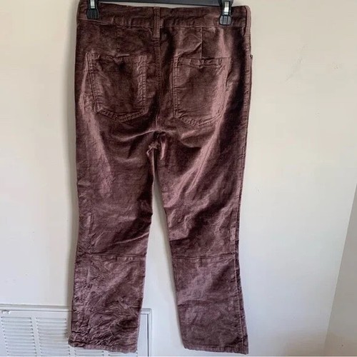 Free People Pantalone Marrone Velluto Schiacciato Vacanze Crop Svasato Taglia 28 - Foto 7 di 9