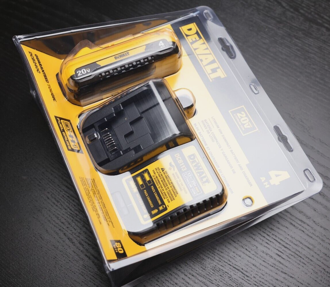 DEWALT DCB240C 20V MAX 4 Ah Compact LiIon Battery & Charger Kit New