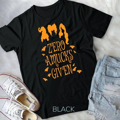 Zero Amucks Given, Funny Amuck With Bat Halloween Witch Unisex T-shirt