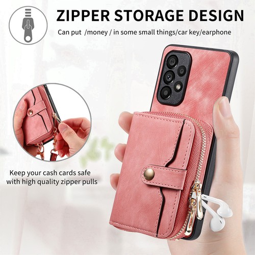 For Samsung Galaxy A15/A05/A35/A14/A54 Crossbody Card Wallet Case Zipper Purse - Picture 21 of 26