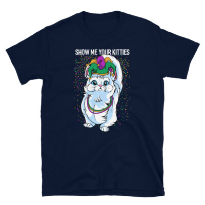 Mardi Gras Fat Tuesday Cat Show Me Your Kitties Short-Sleeve Unisex T-Shirt