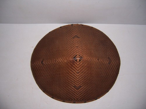 Antique Vintage 1950s Oriental Asian Rice Field Woven Hat - Picture 2 of 9
