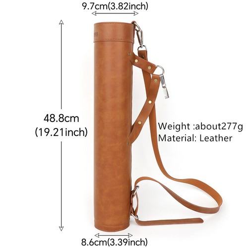 Archery Arrows Quiver Leather Back Holder Shoudler Bow BagTraditional Hunting - Picture 6 of 16