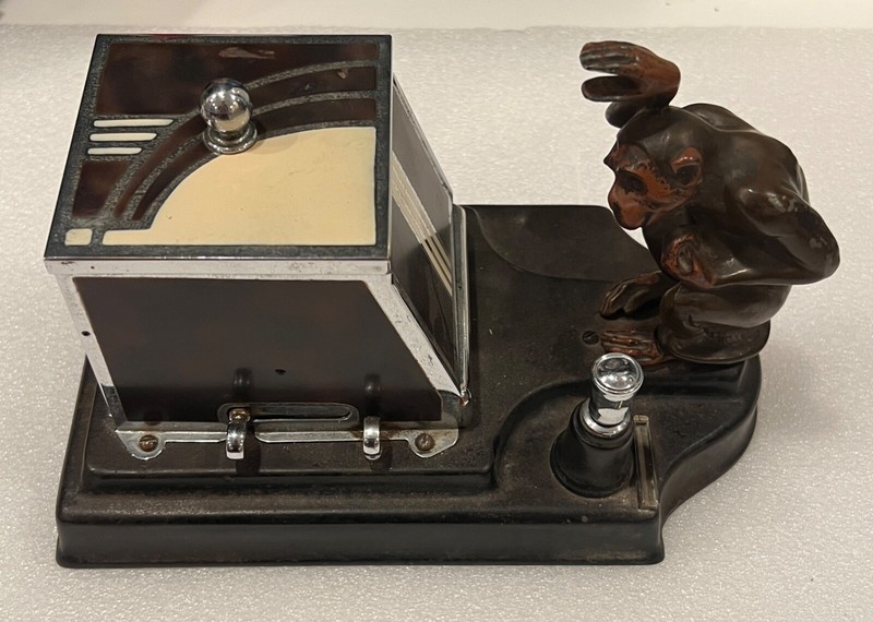 Vintage Ronson Monkey Pik-A-Cig Striker Lighter And Cigarette Dispenser