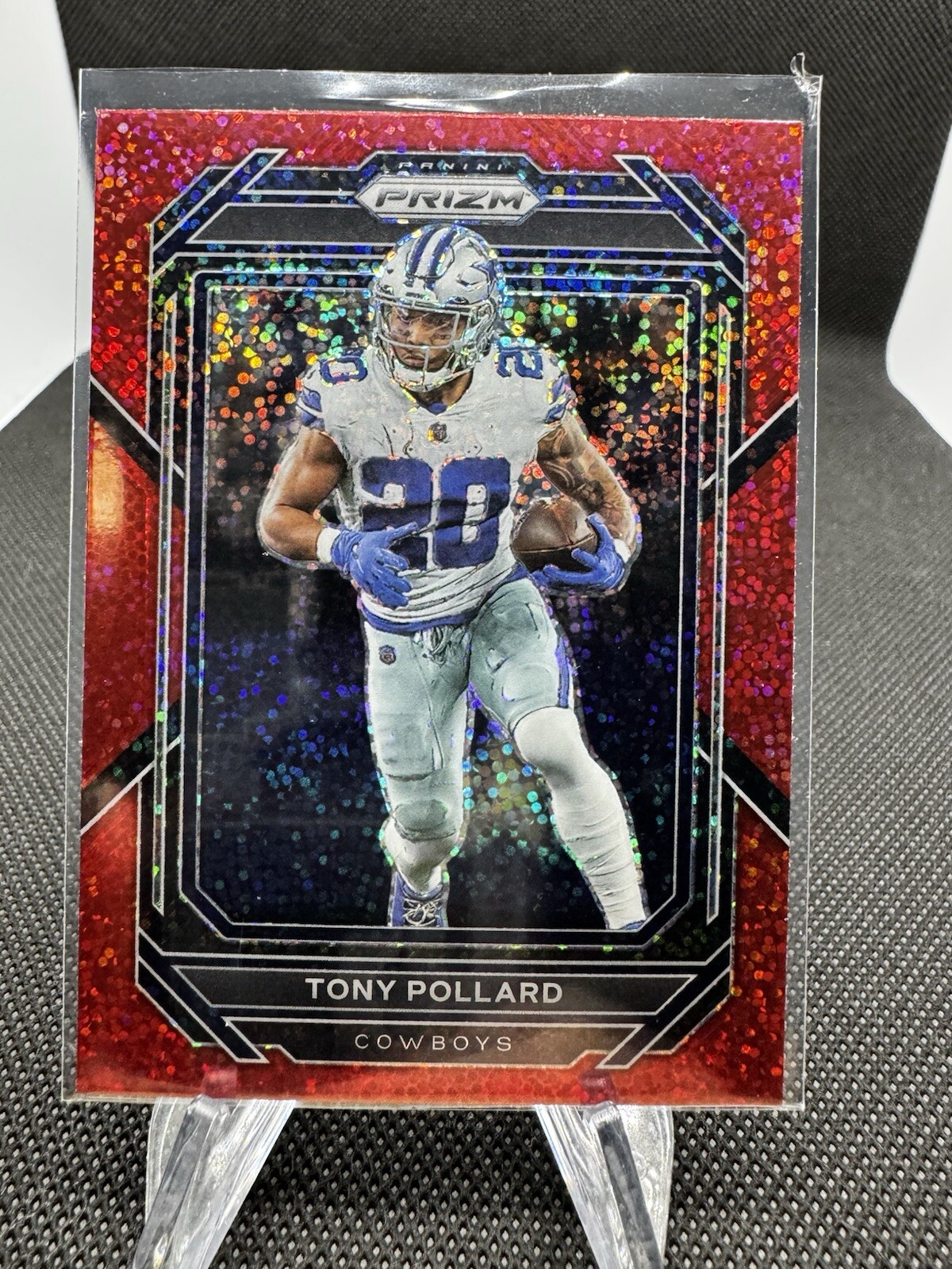 2022 Panini Prizm #78 Tony Pollard Red Sparkle Prizm SP Dallas Cowboys