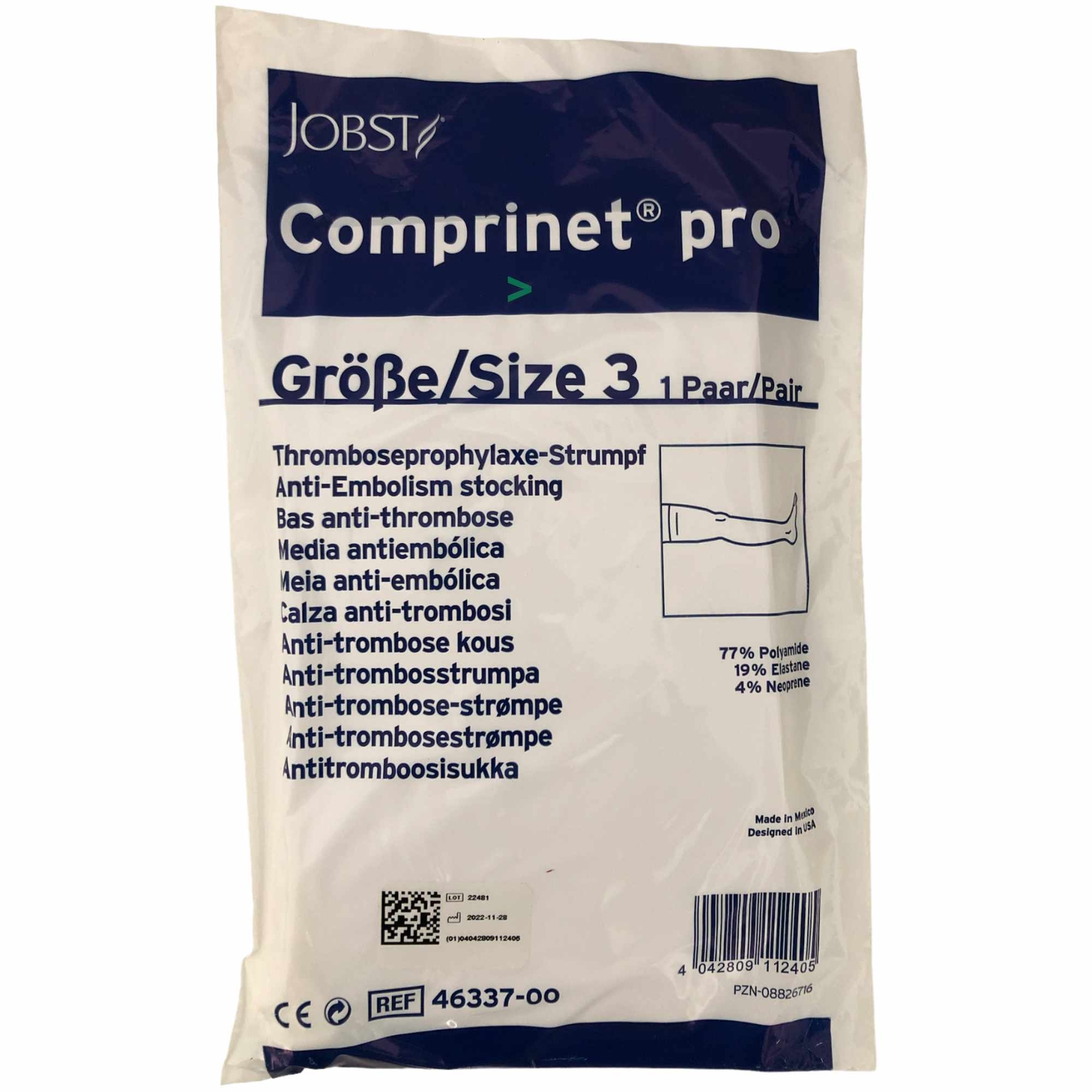 Comprinet Pro Anti-Thrombose Kompressionsstrümpfe oberschenkellang Gr.3 (1 Paar)