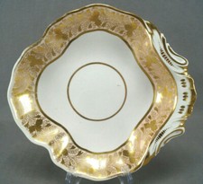 Early Derby Pale Pink Border & Gold Leaves Dessert Dish Circa 1806-1825 B