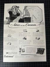 Vintage 1940s Underwood Typewriters Print Ad