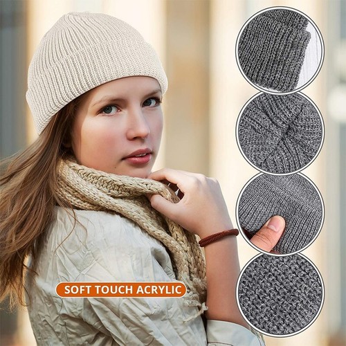 Winter Warm Hat Knit Cuff Beanie Cap Fisherman Watch Cap Daily Ski Hat Skullcap - Picture 11 of 40